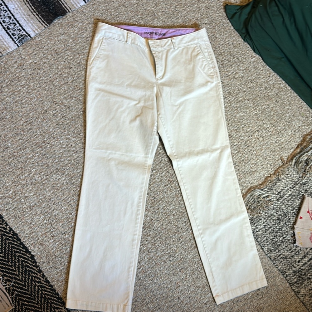 white straight leg pants